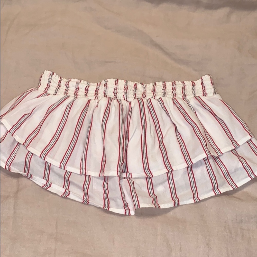 Striped Strapless Crop Top